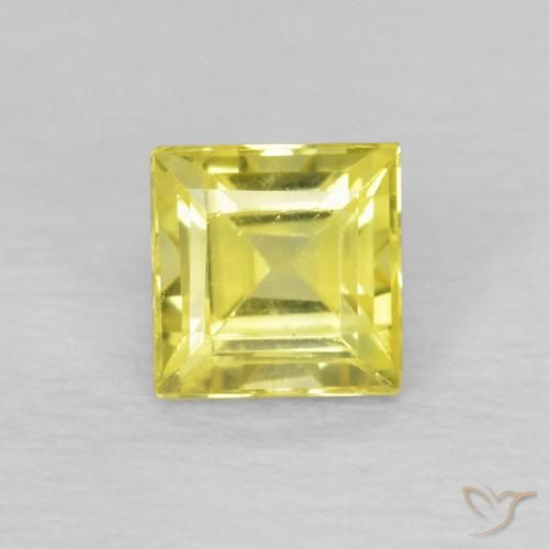 0.54ct 天然 薄いコーンイエロー サファイア, 四角形, VS
