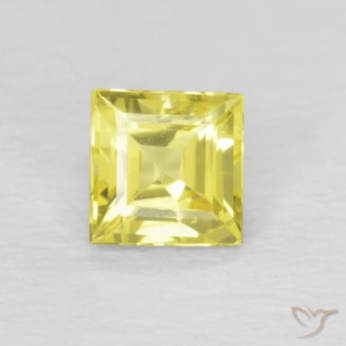 0.46ct 天然 ライトイエロー サファイア, 四角形, VVS-VS
