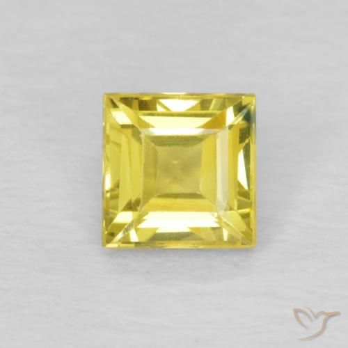 0.49ct 天然 サイバーイエロー サファイア, 四角形, VVS-VS