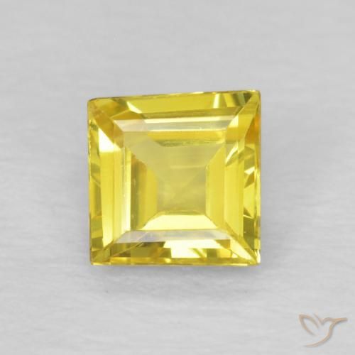 0.50ct 天然 ライトイエロー サファイア, 四角形, VVS-VS