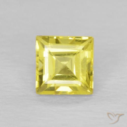 0.52ct 天然 ライトイエロー サファイア, 四角形, VVS-VS