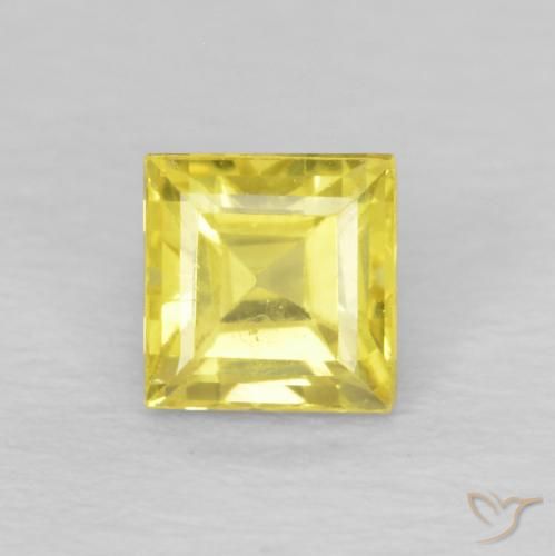 0.60ct 天然 ライトイエロー サファイア, 四角形, VVS-VS