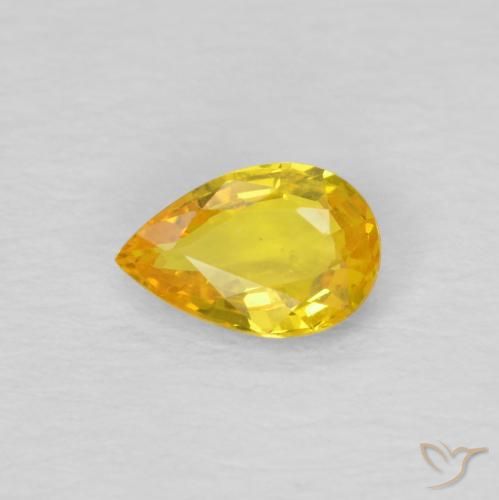 0.46ct 天然 黄色がかったゴールド サファイア, 洋梨の形, VS