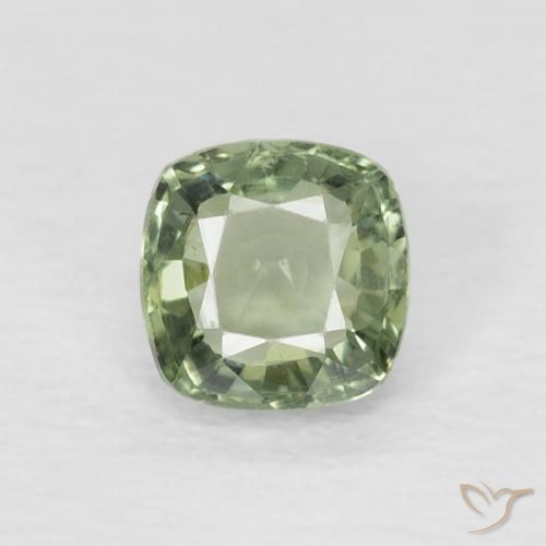 0.56ct 天然 ライトグリーン サファイア, クッション, VVS