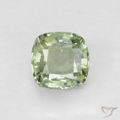 0.52ct 天然 ライトグリーン サファイア, クッション, VVS