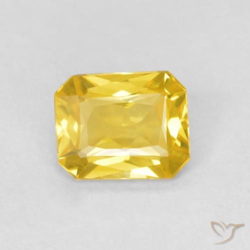 0.46ct 天然 ゴールドオレンジ サファイア, エメラルドカット, VVS-VS