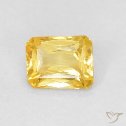 0.49ct 天然 ミディアムゴールデン サファイア, エメラルドカット, VVS-VS