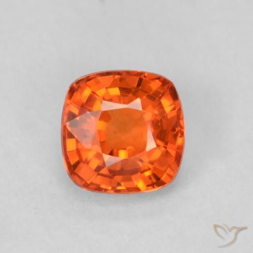 0.51ct 天然 ファイアオレンジ サファイア, クッション, VVS