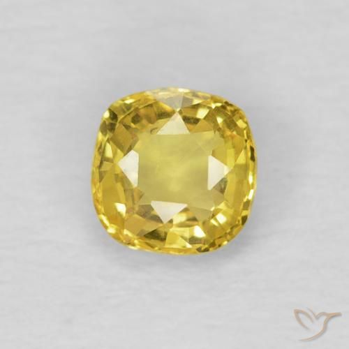 0.40ct 天然 薄いハニーイエロー サファイア, クッション, VS