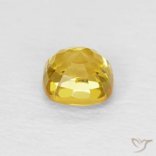 0.53カラットの天然Medium Light-Yellowサファイア、クッション、VS