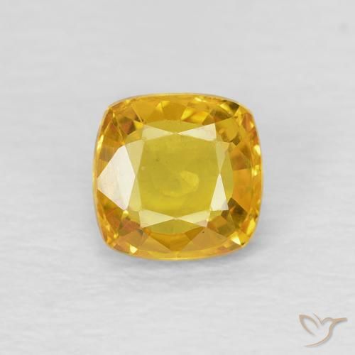 0.60ct 天然 ゴールド サファイア, クッション, VS