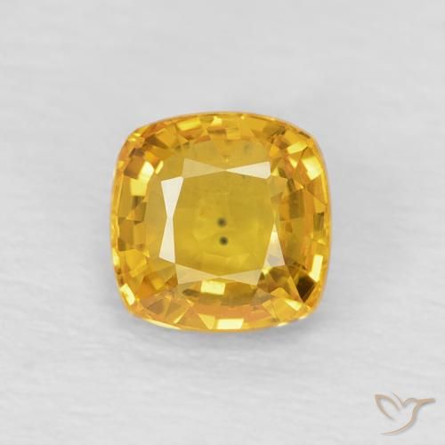 0.62ct 天然 ゴールド サファイア, クッション, VS