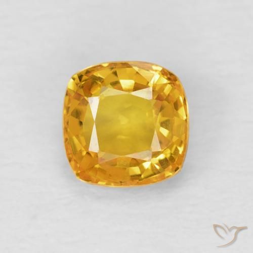 0.61ct 天然 ゴールド サファイア, クッション, VVS