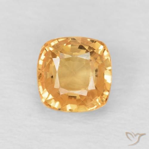 0.75ct 天然 ゴールド サファイア, クッション, VVS
