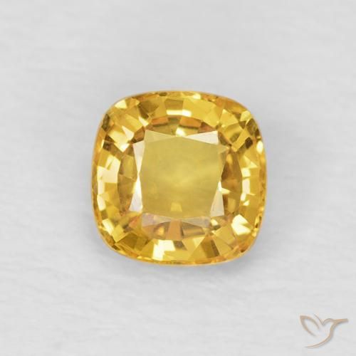 0.53ct 天然 ゴールド サファイア, クッション, VVS