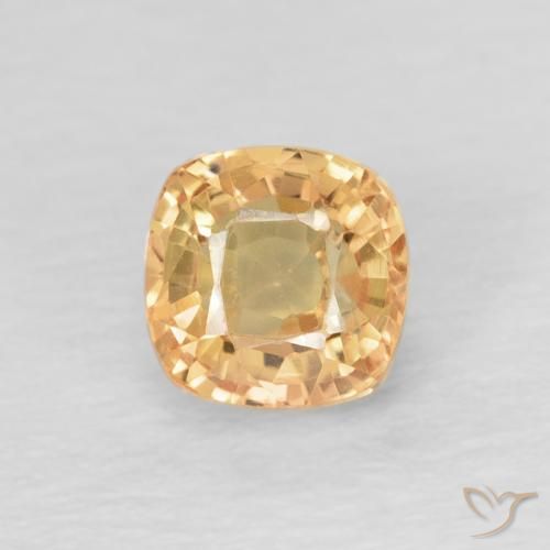 0.74ct 天然 ゴールド サファイア, クッション, VVS