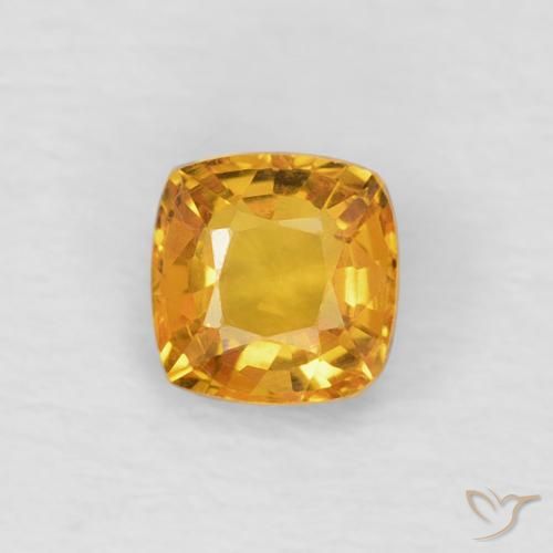 0.48ct 天然 オレンジゴールド サファイア, クッション, VVS