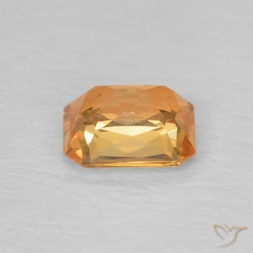 0.50カラットの天然タンジェリンサファイア、八角形 / エメラルドカット、VVS