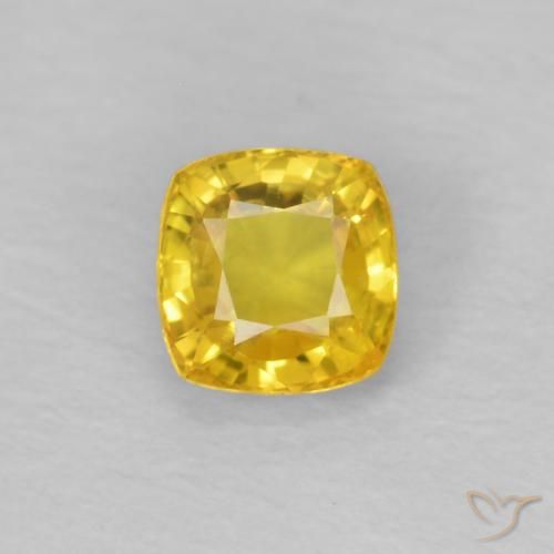 0.49ct 天然 ハニーイエロー サファイア, クッション, VS