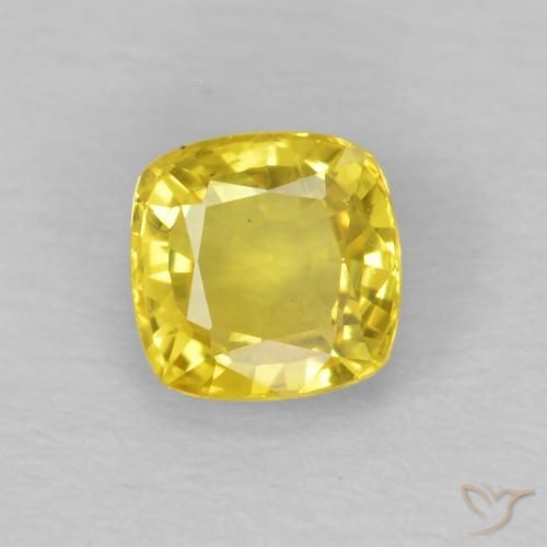 0.62ct 天然 黄色がかったゴールド サファイア, クッション, VS