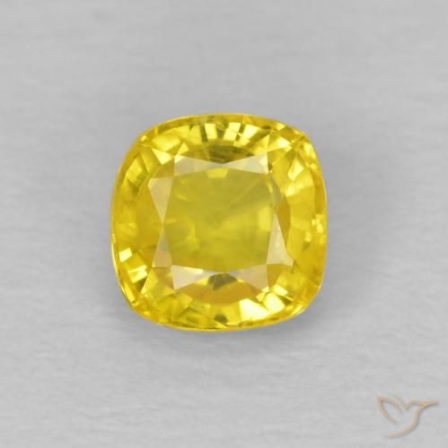 0.56ct 天然 薄いハニーイエロー サファイア, クッション, VS