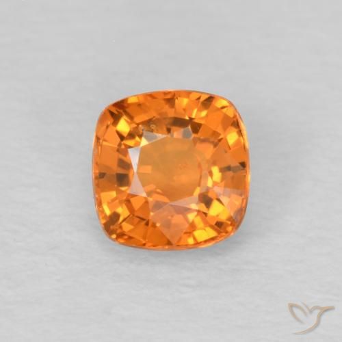 0.48ct 天然 鮮やかなオレンジ サファイア, クッション, VS