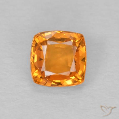 0.62ct 天然 鮮やかなオレンジ サファイア, クッション, VS