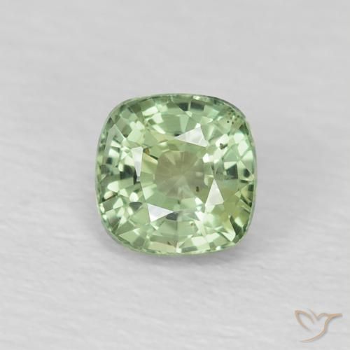 0.59ct 天然 薄いグリーン サファイア, クッション, VS