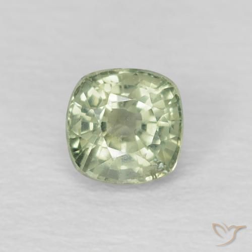 0.56ct 天然 薄いセージグリーン サファイア, クッション, VS