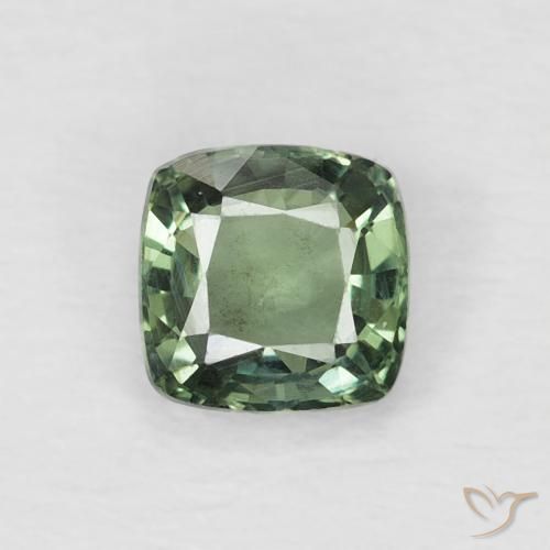 0.57ct 天然 Medium Light Green サファイア, クッション, VS