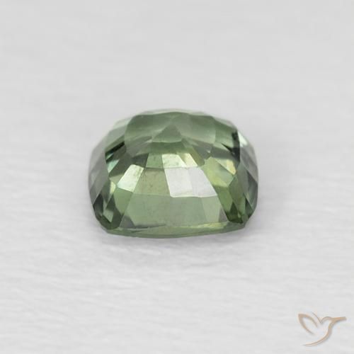 0.57カラットの天然Medium Light Greenサファイア、クッション、VS