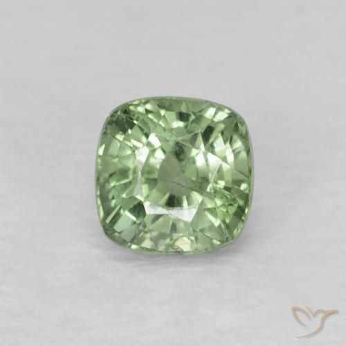 0.62ct 天然 薄いグリーン サファイア, クッション, VS