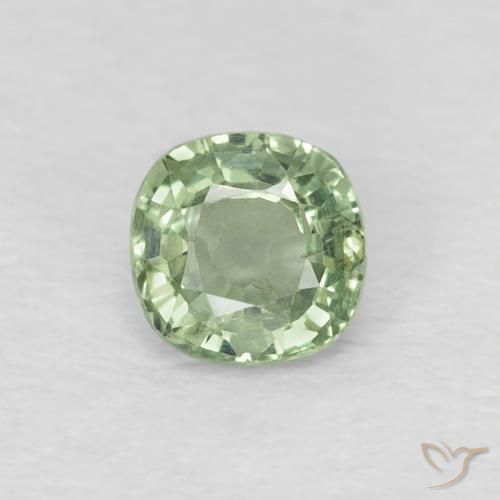 0.43ct 天然 薄いグリーン サファイア, クッション, VS