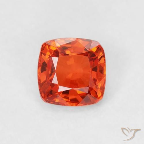 0.56ct 天然 赤みがかったオレンジ サファイア, クッション, VVS-VS