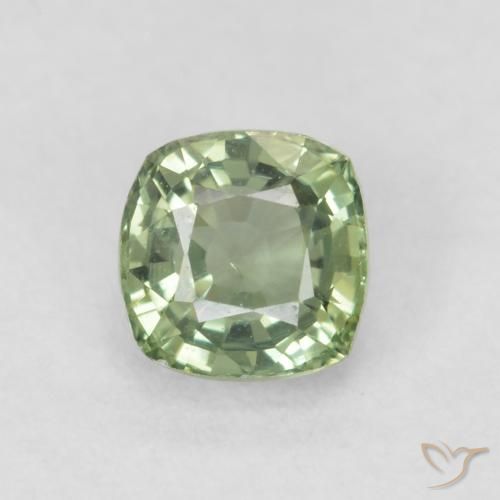 0.63ct 天然 ライトグリーン サファイア, クッション, VVS-VS