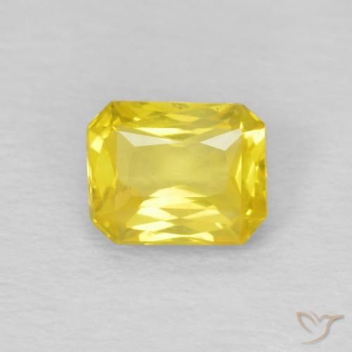 0.46ct 天然 バンブルビーイエロー サファイア, エメラルドカット, VVS