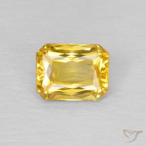 0.52ct 天然 ゴールド サファイア, エメラルドカット, VS