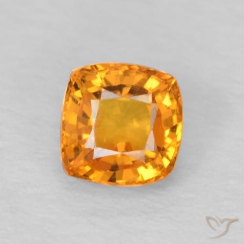 0.61ct 天然 鮮やかなオレンジ サファイア, クッション, VVS