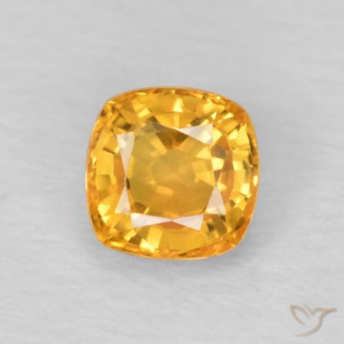 0.57ct 天然 オレンジゴールド サファイア, クッション, VVS