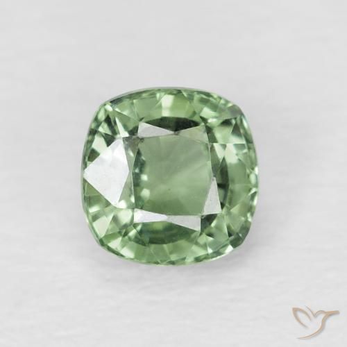 0.74ct 天然 薄いフォレストグリーン サファイア, クッション, VVS-VS