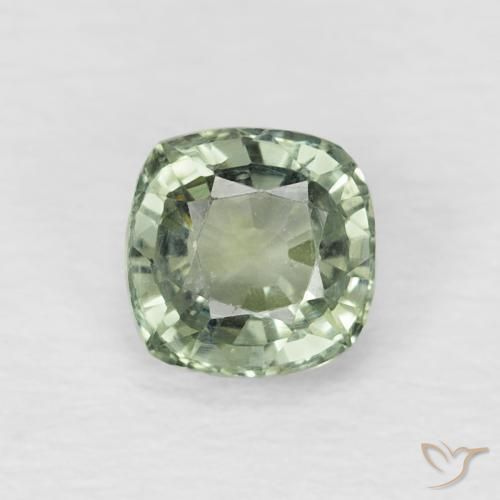 0.67ct 天然 薄いフォレストグリーン サファイア, クッション, VVS-VS