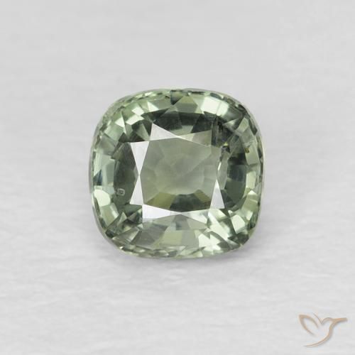 0.64ct 天然 Medium Light-Green サファイア, クッション, VVS-VS