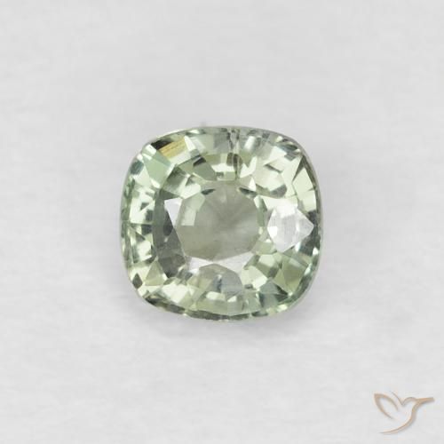 0.44ct 天然 イエローグリーン サファイア, クッション, VVS-VS