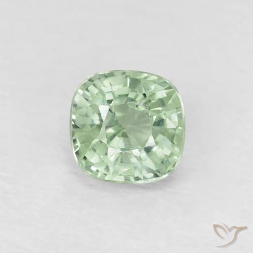 0.54ct 天然 薄いシーグリーン サファイア, クッション, VVS-VS