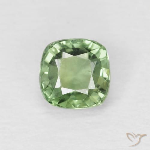 0.66ct 天然 アーシーグリーン サファイア, クッション, VVS-VS