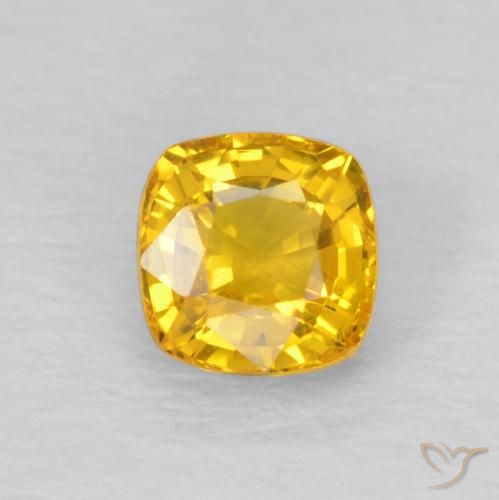 0.66ct 天然 ゴールデンオレンジ サファイア, クッション, VS