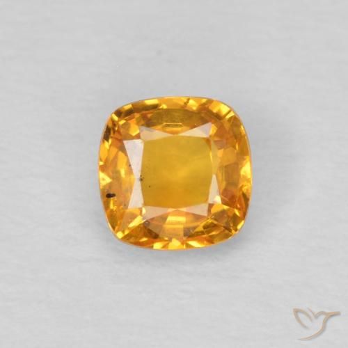 0.41ct 天然 オレンジゴールド サファイア, クッション, VS, Photo A