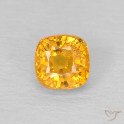 0.54ct 天然 ミディアムオレンジ サファイア, クッション, VS