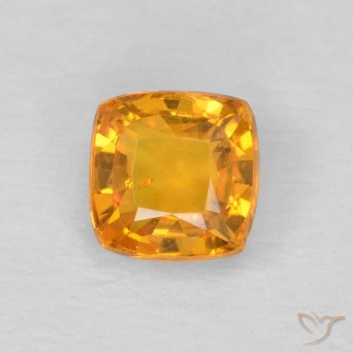 0.60ct 天然 オレンジゴールド サファイア, クッション, VS