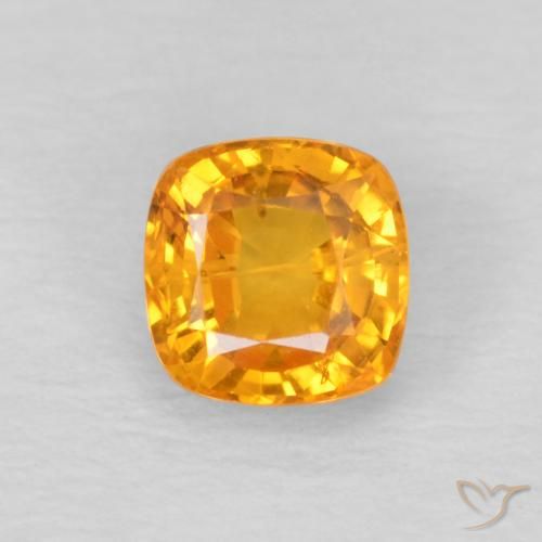0.62ct 天然 オレンジゴールド サファイア, クッション, VS